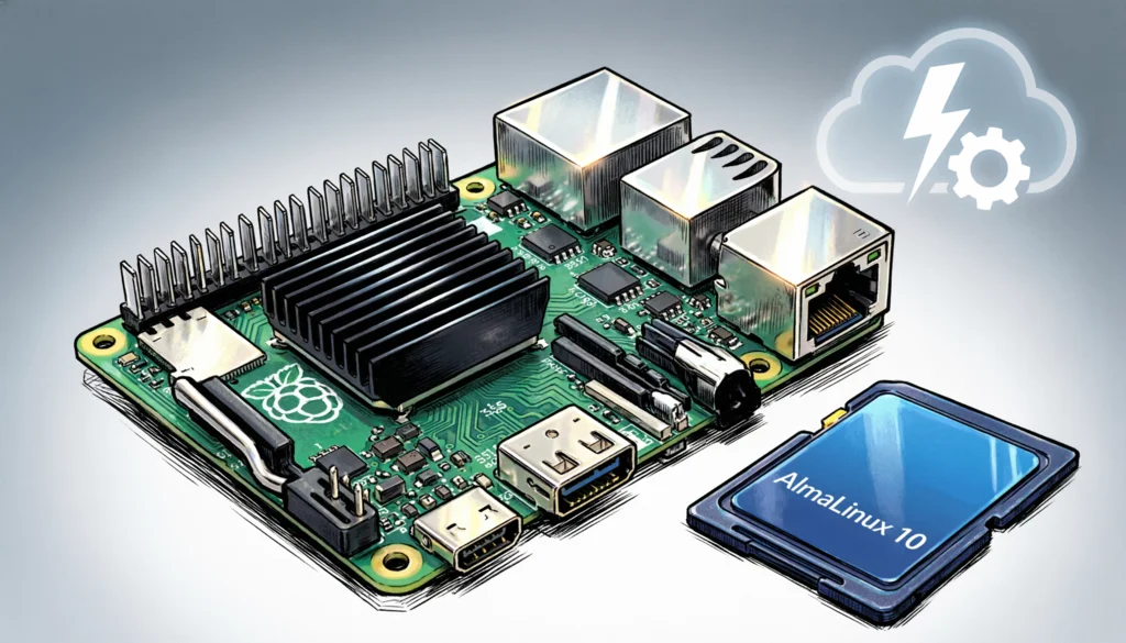 AlmaLinux 10 installed in a Raspberry Pi 4 using cloud-init